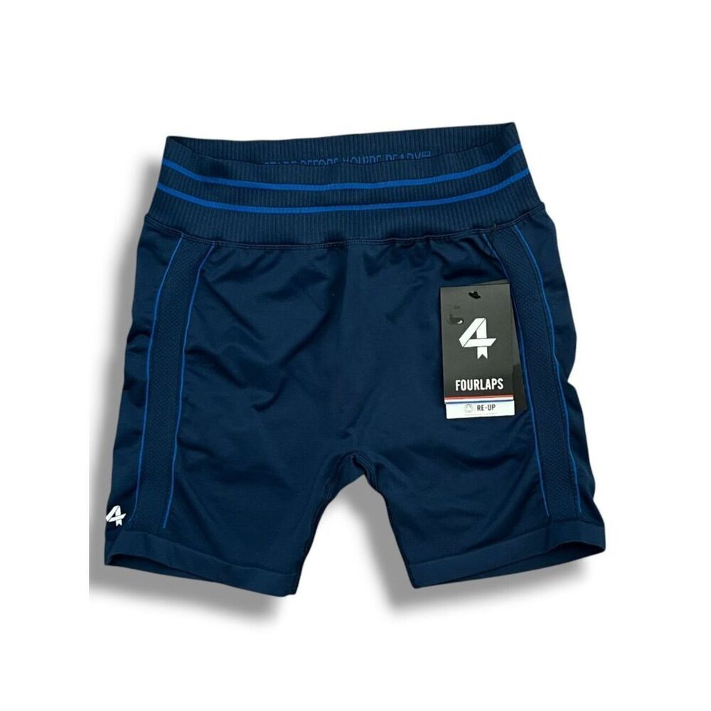 NWT! 4 Laps Fourlaps Womens Aero Seamless Short 5" Size XL Midnight Blue